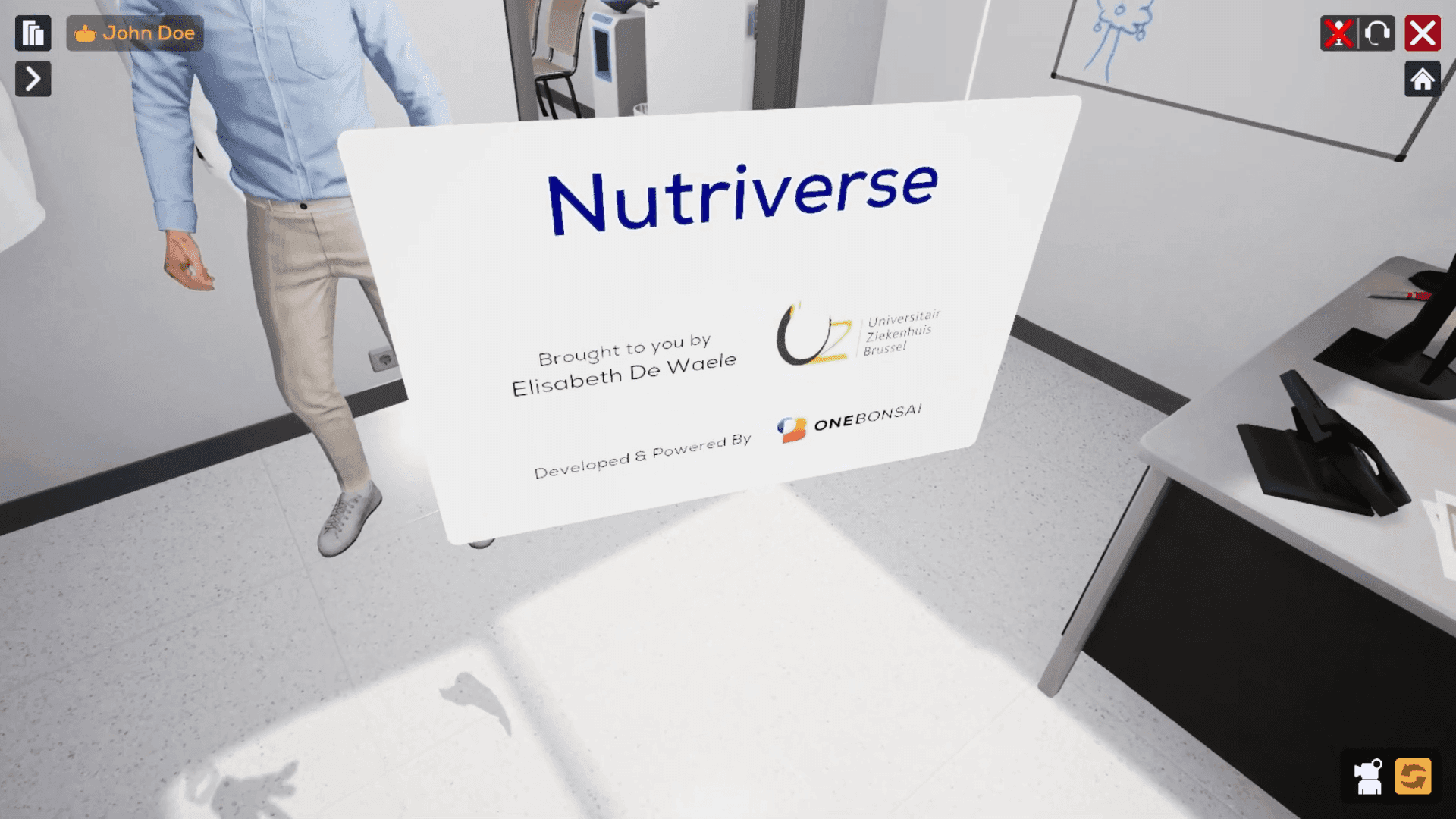 Nutriverse Training Screen
