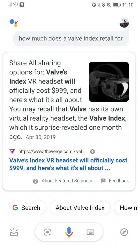 a mobile search result